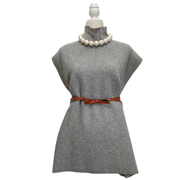 Suncoo Paris Wool Pull Pacome Sweater Mock Neck Layering Piece Grey Sleeveless - Picture 11 of 11